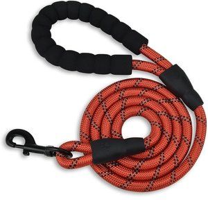 Dog Leash Large Pet Rope Heavy Duty Reflective with Comfy Handle 6.5 FT RED